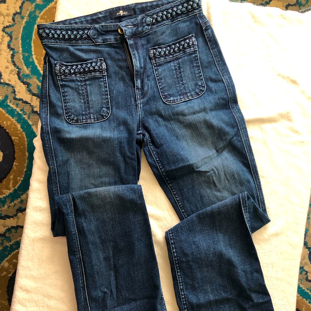 7 For All Mankind braid high-waist jeans lk Chloe size 29 excellent condition👖